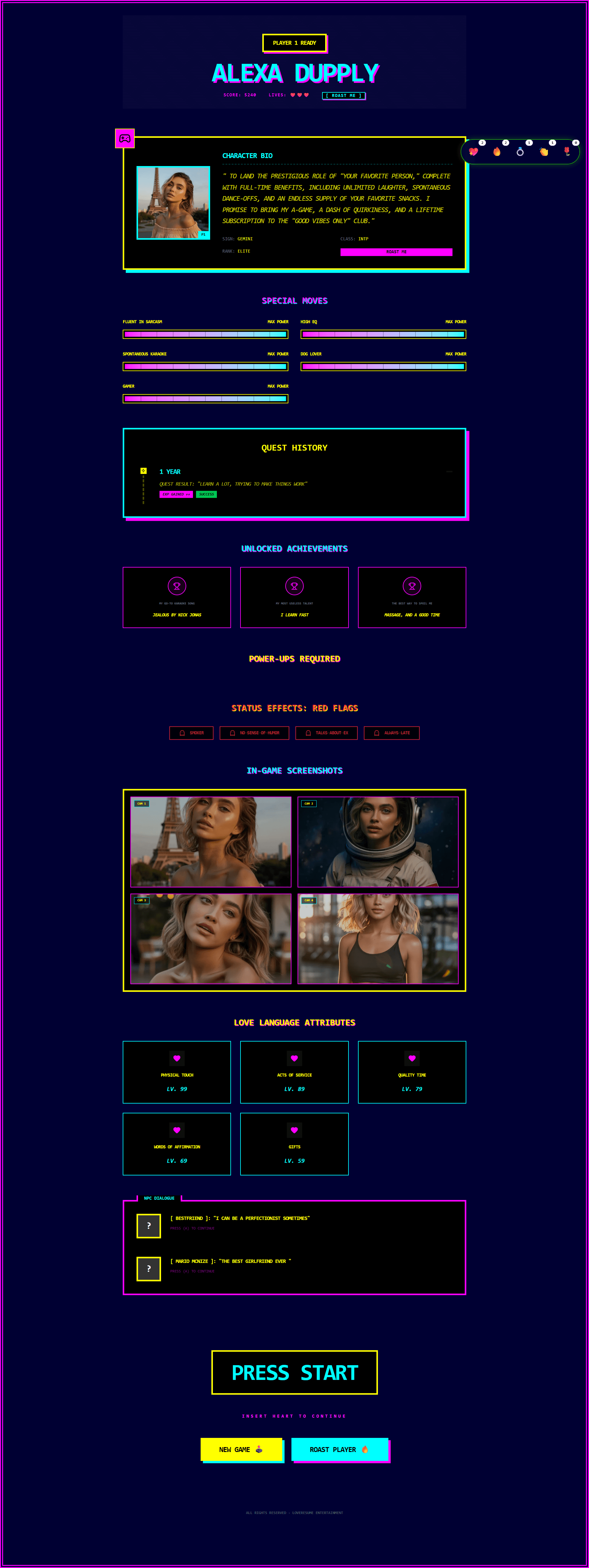 Dating Resume Template Example 4